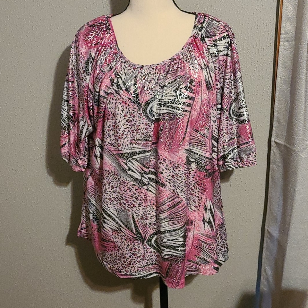 Beautiful pink, silver and black blouse